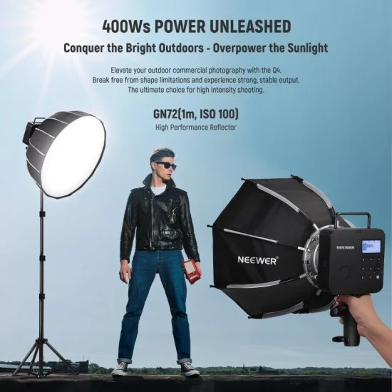 neewer q4 400w 2.4g ttl flash with battery (eu) _ black